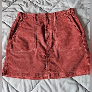 American Eagle Outfitters Red/Mauve Corduroy Skirt - Size 4